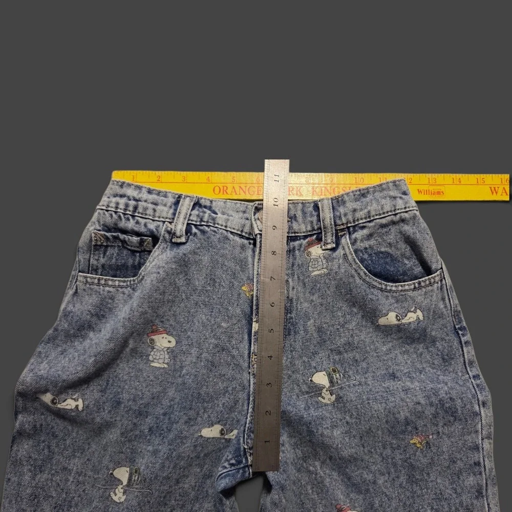 Justice Girls Peanuts Snoopy Wide Leg Jeans Light Wash Blue Denim Size 14 460781
